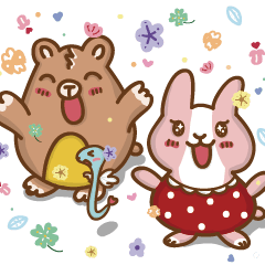 [LINEスタンプ] Strawberry Rabbit and Egg Bear