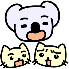 [LINEスタンプ] コアラとネコとネコ人間