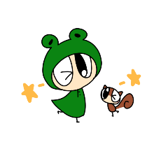 [LINEスタンプ] かえるかっぱちゃんとりすくん