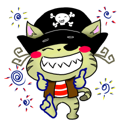 [LINEスタンプ] Kyaputen Neko Kaizoku - Nekopira