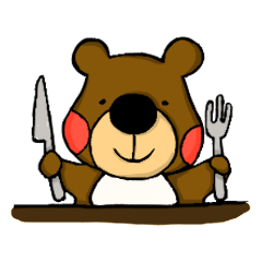 [LINEスタンプ] Little Brown Bear Loves To Eat