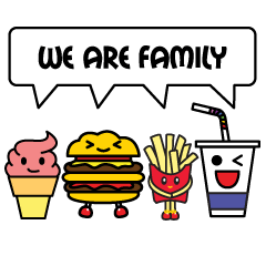 [LINEスタンプ] Quick Food Family