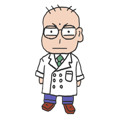 [LINEスタンプ] 眼鏡坊主白衣野郎
