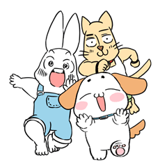 [LINEスタンプ] にぎやか3匹