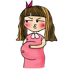 [LINEスタンプ] pregnancy lady