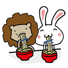 [LINEスタンプ] little Q Lion ＆ A-Chu Rabbit- Dating