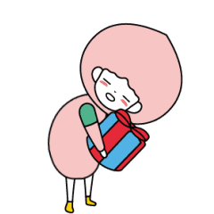 [LINEスタンプ] Pink Hood with a pink cheek