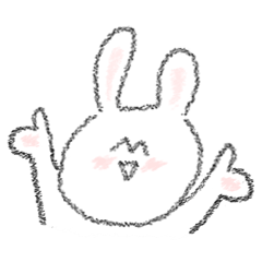 [LINEスタンプ] mismatched ears rabbit！
