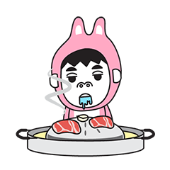 [LINEスタンプ] Pink Rab Boy