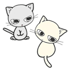 [LINEスタンプ] しろいにゃんとぐれいにゃん Part1