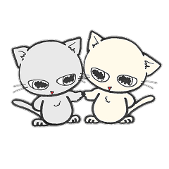[LINEスタンプ] しろいにゃんとぐれいにゃん Part2