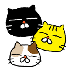[LINEスタンプ] 3匹のブサ猫