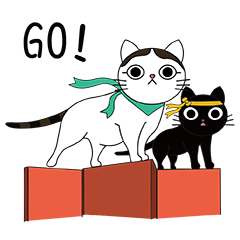 [LINEスタンプ] Poker face cats - JUJU＆HOLA