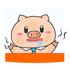 [LINEスタンプ] OFFICE PIG 5 : I am hungry