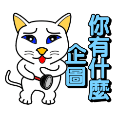 [LINEスタンプ] Blue-eyed white cat