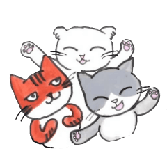 [LINEスタンプ] 三匹のネコ