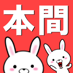 [LINEスタンプ] 超★本間(ほんま・ホンマ)なウサギ