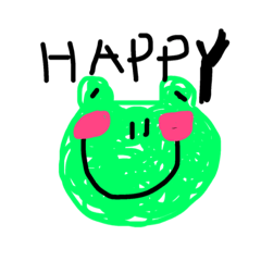 [LINEスタンプ] HAPPYなカエルの画像（メイン）