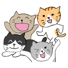 [LINEスタンプ] 実在する捨て猫カルテット