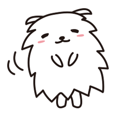 [LINEスタンプ] 白いモコモコ犬「ユキ」