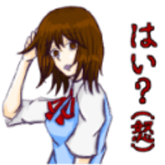 [LINEスタンプ] 茶髪少女が一言。
