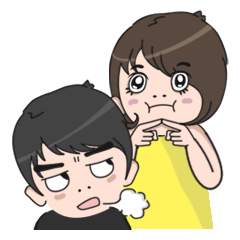 [LINEスタンプ] Ex-boyfriend and girlfriend