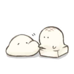 [LINEスタンプ] おもちくんと切り餅さん