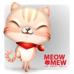 [LINEスタンプ] MEW-MEOW... [The Happy Cat]の画像（メイン）
