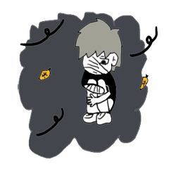 [LINEスタンプ] gray Between black and white