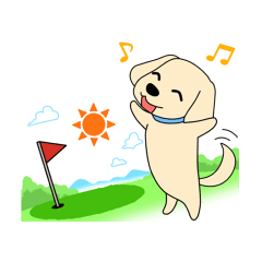 [LINEスタンプ] ゴルフ場のアイドル犬「ベル」＆「ひめ」の画像（メイン）