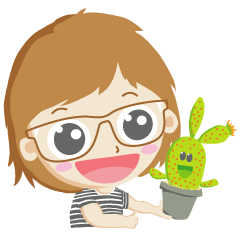 [LINEスタンプ] Cute chubby girl and her cactus
