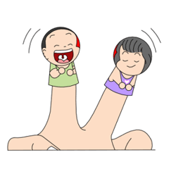 [LINEスタンプ] The boy and girl are innocent playmates