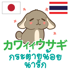 [LINEスタンプ] カワイイウサギ日本語タイ語の画像（メイン）
