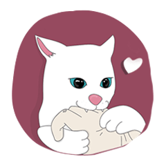 [LINEスタンプ] wad-kite white cat