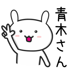 [LINEスタンプ] 青木(あおき)さんが使うウサギ