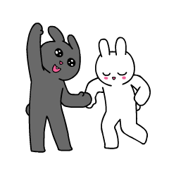 [LINEスタンプ] Black And White Bunny