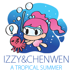 [LINEスタンプ] Izzy ＆ Chenwen Sisters: Tropical Summer！
