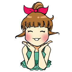 [LINEスタンプ] Hair Bun Girlの画像（メイン）