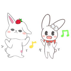 [LINEスタンプ] Two-sided Rabbit ＆ Fruit candy