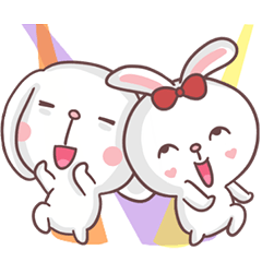 [LINEスタンプ] Moo Jean A Couple Rabbit