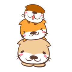 [LINEスタンプ] otter and young crab 2