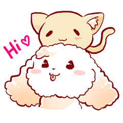 [LINEスタンプ] Squirrel kitty ＆ Poofy doggy