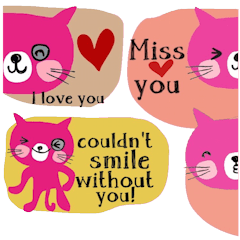 [LINEスタンプ] A nice pink cat. Stay cool and move on.の画像（メイン）