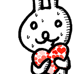 [LINEスタンプ] 汗かきうさぎの日常