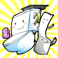 [LINEスタンプ] トイレくんとトイレットペーパーくん