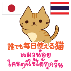 [LINEスタンプ] 誰でも毎日使える猫日本語タイ語