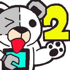 [LINEスタンプ] machine bear＆partner