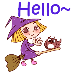 [LINEスタンプ] Witch Girl and Owl