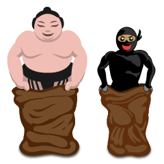 [LINEスタンプ] Sumo and Ninjas Day Out！