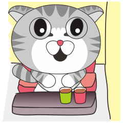 [LINEスタンプ] Cute dumb eye cat2